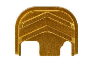 Tyrant Designs Glock Slide Cover Plate features a gold anodized finish